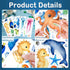 4Sheets 52Pcs Ocean Sea Animals Wall Decals Stickers, Under The Sea Wall Stickers Fish Turtle Jellyfish Ocean Creature