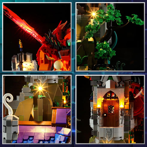 LED Light Kit for Lego 21348 Dungeons Dragons: Red Dragon's Tale Set, Compatible with Lego 21348 Model