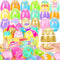 SevenQ Plastic Easter Eggs Empty Fillable 36 Pcs 3.15" Printed Colorful Egg