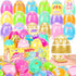SevenQ Plastic Easter Eggs Empty Fillable 36 Pcs 3.15" Printed Colorful Egg