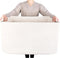 MINTWOOD Design 22in Extra Large Blanket Basket Holder, Rectangle Rope Woven Storage Baskets with Handles, Creamy White
