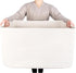 MINTWOOD Design 22in Extra Large Blanket Basket Holder, Rectangle Rope Woven Storage Baskets with Handles, Creamy White