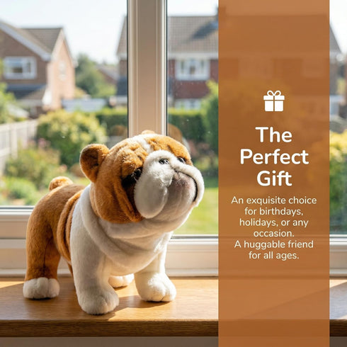 ZHONGXIN MADE 12" Simulation Bulldog Plush Toy - Realistic Standing English Bulldog Pet Dog Stuffed Animal Cute Dog