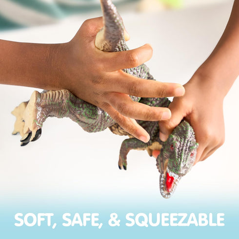 JOYIN Big Dinosaur Toys for Toddlers, 6 Piece Large Soft Dinosaur Figures with Educational Book, Realistic Toys for