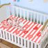 SyXIOP 28" 52" Red Striped Lips Cooling Baby Waterproof Crib Mattress Protector x Reusable Mattress Pads