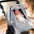 2 Car Seat Cover Baby Boys Girls, Soft Flannel Infant Carseat Cover with Zipper Windows, Star Carrier Cover Canopy Glow