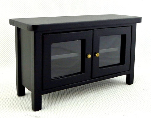 Classics by Handley Dollhouse Miniature Black Television Stand