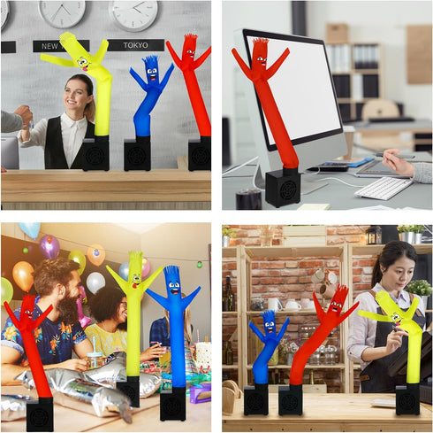 Poen 3 Pcs Mini Inflatable Tube Man Wacky Waving Inflatable Tube Guy Desktop Mini Air Dancer Toys for Kids Birthday