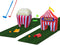 FunPark Inflatable Mini Golf Set 13-Piece Course with Adjustable Clubs, Balls, Putting