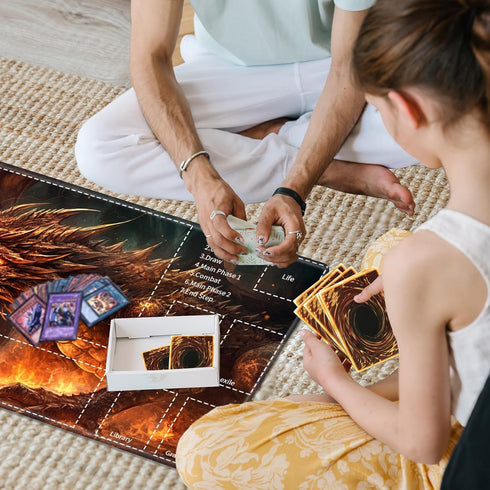 MTG Card Playmat with Magic Zone - Non-Slip Game Play Mat for TCG and RPG Games, 24 x 14 inches