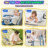 Ansee 2 Busy Board Montessori Toys for Toddlers, Wooden Sensory Toys with LED Light, Switches, Music, Labyrinth, Adjust