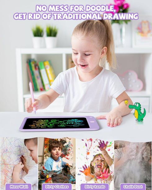 KOKODI 10 Inch LCD Writing Tablet for Kids - Colorful Drawing Tablet, Educational Learning Toys for Age 3-12 Years Old,