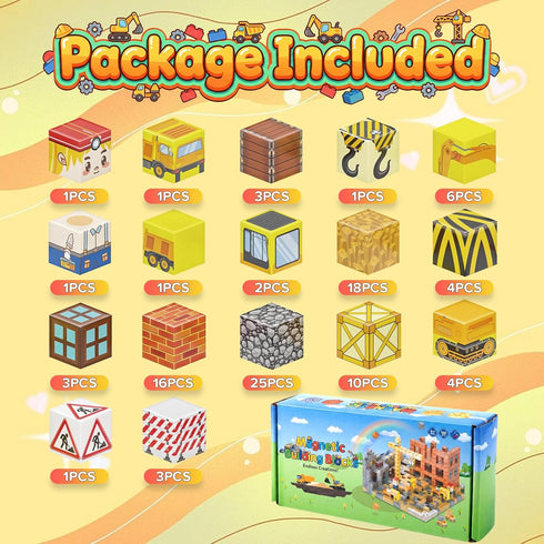 LADFAR 100PCS Magnetic Building Blocks for Kids, Magnetic Tiles Build Cubes Game, STEM Educational Magnet Toys, Ideal
