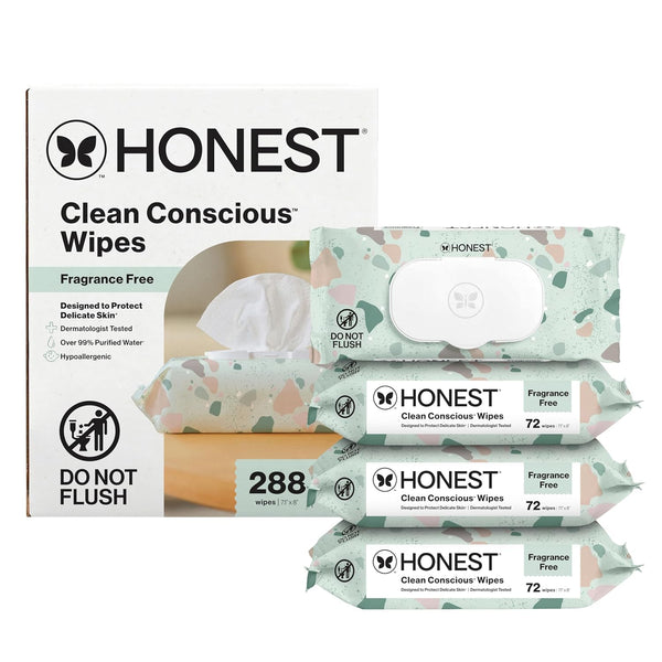 The Honest Company Hypoallergenic Multi-Use Baby Wipes for Sensitive Skin, Geo Mood,