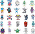 Jictegb 50 Pcs Cartoon Robot Stickers - Fun Robot Characters Designs, Premium PVC, Removable & Reusable, for Kids