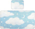 voucong Blue and White Moon Clouds Cooling Baby Mattress Cover 28" x 52"