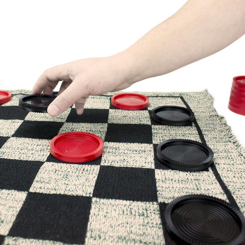 24 Jumbo Replacement Checkers: Extra Red/Black Interlocking Plastic Pieces for Board Games, 2.75" Wide