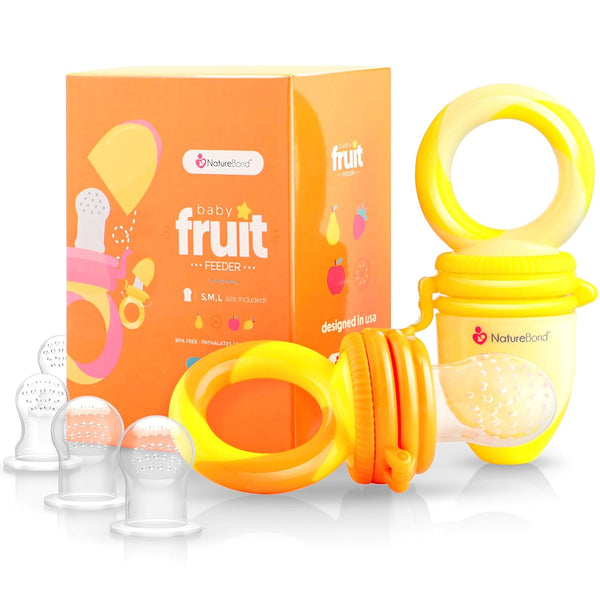 NatureBond Baby Food Feeder/Fruit Feeder Pacifier Nibbler (2 Pack) - Infant Teething