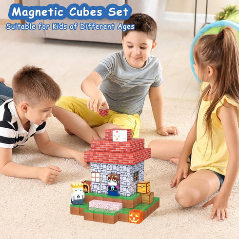 200PCS 3-5 4-8 8-12, Magnetic Building Blocks for Kids, Magnet Cubes STEM Educational Magnet Stacking Toys for Age