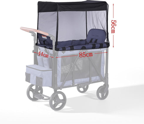 W2 W2, SeedFuture Mosquito Net Cover for Stroller Wagon, Mosquito Net Compatible with WONDERFOLD Black
