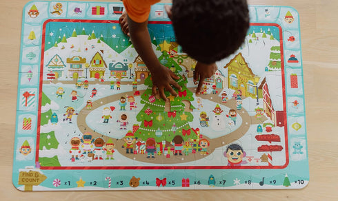 Chuckle & Roar Christmas Village Puzzle, Engaging Educational Puzzles for Kids, 50 PC Floor Puzzle for Preschool