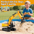 3, 4, 5, 6, 7, 8, 9, 10+ 13CH V-Opitos RC Excavator Toys for Boys Age Years Old, Excavable Remote Control Construction