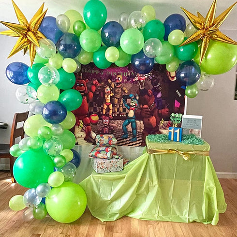 12 Inch Blue and Green Balloons, Navy Blue Dark Green Latex Balloons with Confetti for Birthday Jungle Party