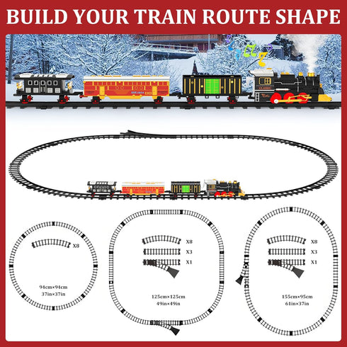 Set Set 3 4 5 6 7 8+ Train Train Toys for Boys with Smokes, Lights and Sound (ON/Off), Train Under Christmas Tree