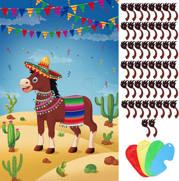 Hooqict Pin The Tail on The Donkey Party Games for Kids Birthday