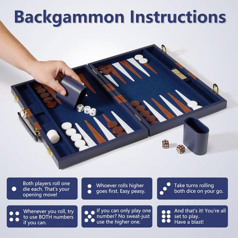 Backgammon Sets 11 inch 2 Backgammon Set Backgammon Set, for Adults - Classic Board Games for Players Adults - Small