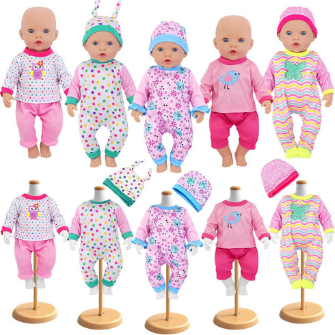 UNICORN ELEMENT 5 Sets Baby Doll Clothes for 14-18 Inch Dolls, 16