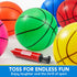 SYNCFUN 6 PCS Mini Basketballs, 5 inches Colorful Inflatable Rubber Balls for Basketball Hoop, Sports Toys Gift