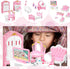 20 Pieces Doll House Furniture and Accessories Set, Mini Dollhouse Furniture 1:12 Scale Bedroom Living Room Bathroom