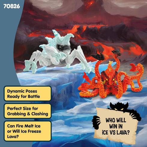 2 Playset 6+ 70826 schleich Eldrador Creatures - PC Ice Bug vs Fire Kracken - Monster Battle Toys for Boys and Girls