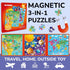 QUOKKA Magnetic Puzzles for Kids 4-6, 36 Pcs Travel Games for Ages 3-5, Learning Magnet Gift for Road Trip