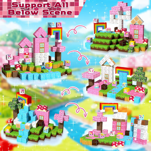 150PCS 3+ Goody King Magnetic Blocks - Unicorn Magnetic Building Blocks, Stacking Magnets for Kids, Strong Magnets