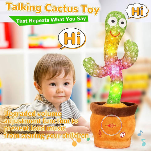 Dancing Cactus Baby Toys, Mimicking Toys with Volume Adjustable Talking Cactus, Singing Cactus for Baby Girl Toys