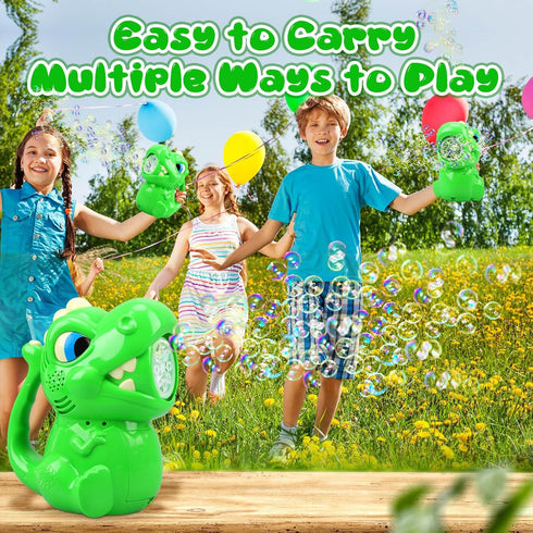Dinosaur Bubble Machine for Kids Ages 4-8, Bubbles Toys Gift for Boys & Girls, Outdoor Fun for 3-8 Years Old