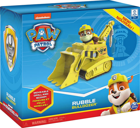 Paw Patrol Rubble’s Bulldozer Vehicle with Collectible Figure - For Kids Aged 3 and Up