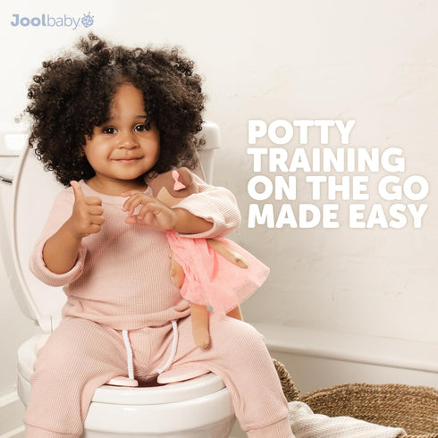 Jool Baby Folding Travel Potty Training Seat for Toddlers, Fits Round & Oval Toilets, Non-Slip Suction Cups, Includes