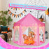 Monobeach Princess Castle Play Tent for Girls - Large 55'' x 53'' Playhouse with Star Lights for Indoor and Outdoor