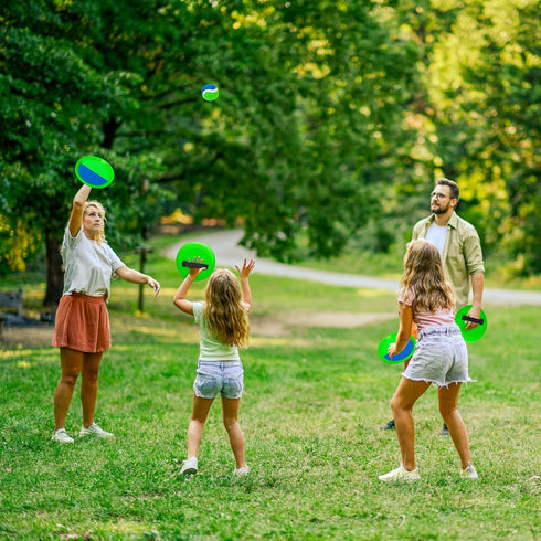 Set 3 4 5 6 7 8+ PlayZap Toss and Catch Ball - Outdoor Toys for Family Games - Outside Yard Pool Beach Toys for Years