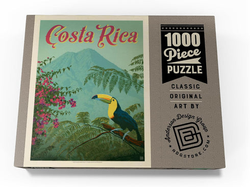 MyPuzzle Costa Rica: Vintage Poster, Toucan in The Jungle - Premium 1000 Piece Jigsaw Puzzle for Adults
