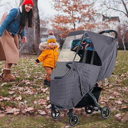 XGOPTS Baby Stroller Cold Weather Shield Winter Universal Windproof Stroller Rain Cover Protection Travel Baby Pram