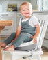 Sleek Grey/White Booster Seat for Dining Tables