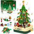 Shemira 594 PCS Christmas Tree Building Block Toy Set, Rotating Christmas Music