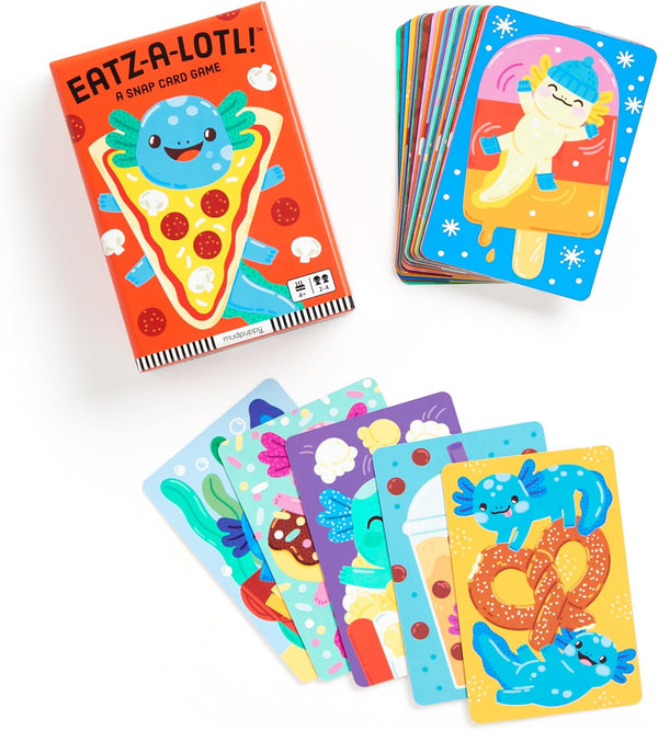Mudpuppy Eatz-A-Lotl! - Adorable Axolotl SNAP Fast Paced Matching Card Game for Ages 4 and Up