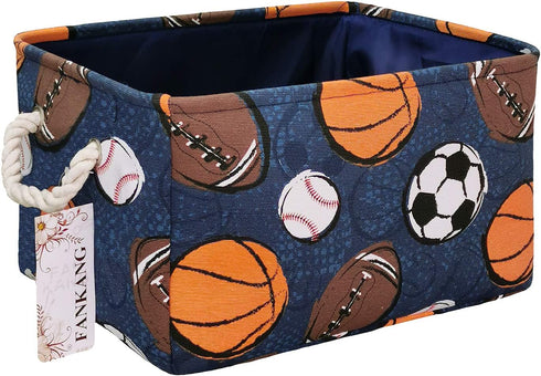 FANKANG Rectangular Laundry Basket, Nursery Storage Fabric Bin, Gift Baskets (Navl-ball game).