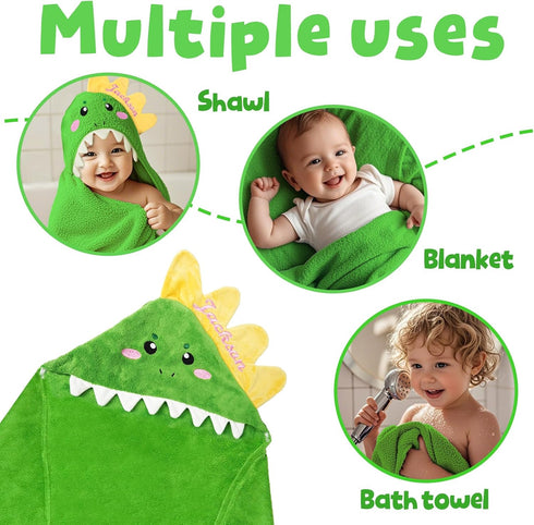 Spricoz Custom Hooded Baby Towels with Name, Personalized Bunny Easter Gifts for Toddlers, Custom Baby Bath Towels