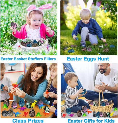 60 Pcs Hatching Dinosaur Eggs for Kids Party Favors, Easter Egg Filled with Toys Novelty Grow in Water Dino Eggs